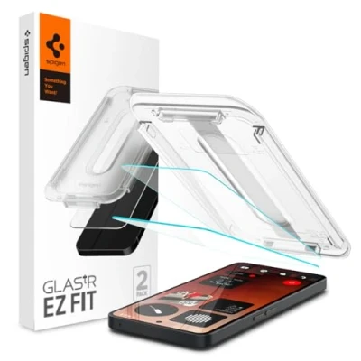 Afbeelding van Spigen Glas.tR EZ Fit gehard glas, compatibel met Nothing Phone (3a), (3a) Pro, 2 stuks, krasbestendig, 9H displaybeschermfolie