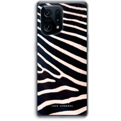 Afbeelding van Case Company® hoesje geschikt voor Oppo Find X5 Zebra Soft Cover Telefoonhoesje Bescherming aan alle Kanten en Schermrand