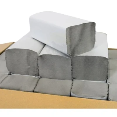 Afbeelding van KURTT papieren handdoekjes 1 laags, 5000 vellen grijs 25 x 23 cm, Z vouw handdoekjes, papier