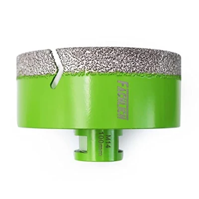 Afbeelding van FACHLICH Diamanttegelboor, 100 mm, vacuümgesoldeerde en boorkroon met schroefdraad M14 voor droog boren van porselein, tegels, graniet, marmer