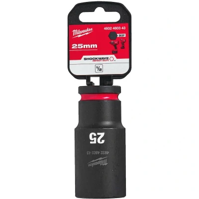 Afbeelding van MILWAUKEE 4932480343 SHOCKWAVE IMPACT DUTY 1/2&quot; slagvaste dop diep 25 mm