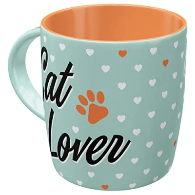 Afbeelding van Nostalgic Art Retro koffiemok 330 ml Kattenmotief Cadeau idee voor kattenbezitters Keramische mok Vintage design met Duitse spreuk