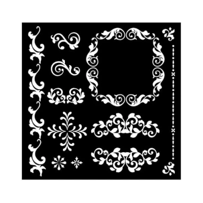 Afbeelding van Stamperia Precious Thick Stencil 18x18cm Frames (KSTDQ97)