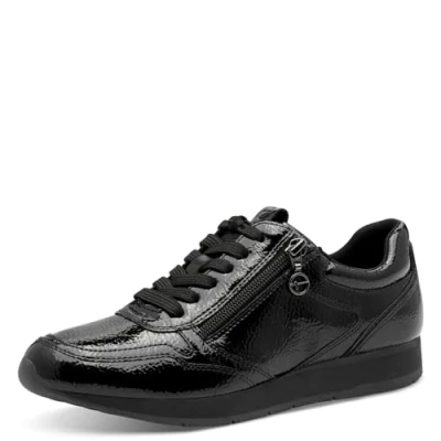 Afbeelding van Tamaris Dames Sneaker Low 1 23603 42 Sneakers voor dames, Blk Patent Uni, 39 EU