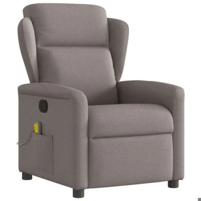 Image de vidaXL Fauteuil de massage inclinable Taupe Tissu4015593
