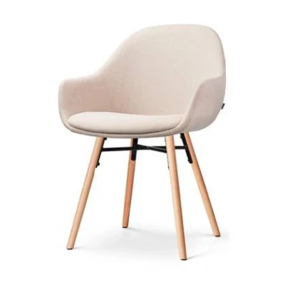 Afbeelding van Nolon Nena Mae Eetkamerstoel Beige Armleuning Stof