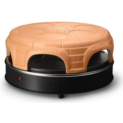 Afbeelding van Emerio PO 115848.1 Pizzaoven, terracotta deksel, handgemaakt, gepatenteerd design, voor mini pizza, echt familiegenot 6 personen, kleikoepel