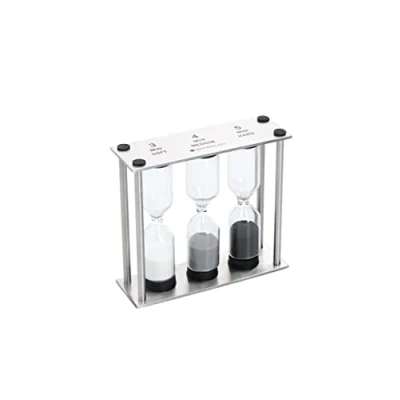 Afbeelding van MasterClass Kitchen Craft Driedubbele kookwekker met zand Roestvrij staal Zilver 9 x 12 16 cm