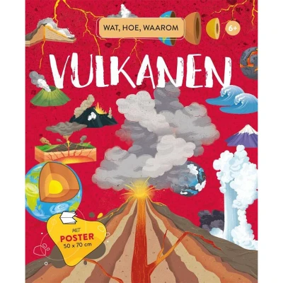Afbeelding van Uitgeverij rebo wat, hoe, waarom vulkanen met poster