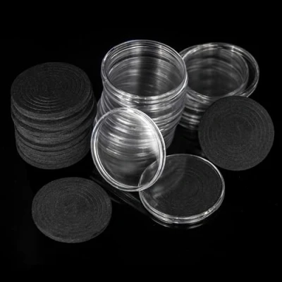 Afbeelding van Uncle Paul DC0340 20 stuks 46 mm muntcapsules met 6 maten (20/25/30/35/40/46 mm) verstelbaar schuim voor muntencollectie