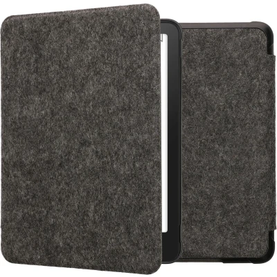 Afbeelding van kwmobile hoes geschikt voor Amazon Kindle Paperwhite (2024)/Colorsoft e reader beschermhoes van vilt donkergrijs