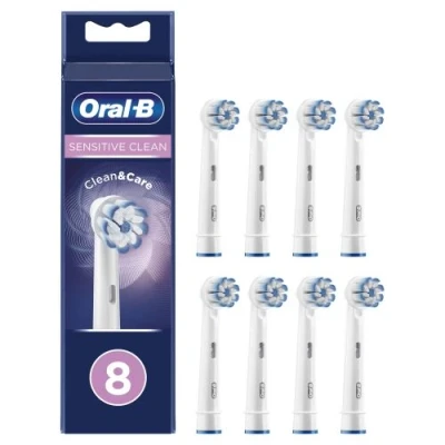 Image de Accessoire dentaire Oral B Brossette Sensitive Clean Lot de 8 Blanc