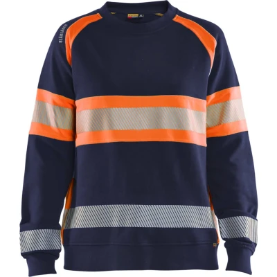 Afbeelding van Blaklader 3409 1158 Dames Sweatshirt High Vis Marineblauw/Oranje