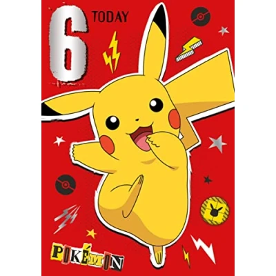 Afbeelding van Danilo Promotions LTD Pokémon verjaardagskaart, 6 jaar vandaag