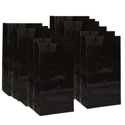 Afbeelding van Feestzak zwart papier 12 stuks