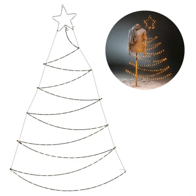 Afbeelding van Cheqo® Verlichte Kerstboom Kerstfiguur Voor Binnen en Buiten Kerstdecoratie Wanddecoratie Kerstverlichting 150cm 150 LED