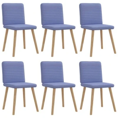 Image de vidaXL Chaises à manger lot de 6 bleu jean tissu3315524