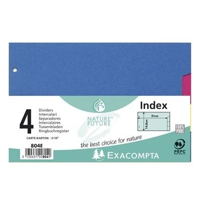 Image de Intercalaires Exacompta Carte Forte 14,8x21cm 4 positions