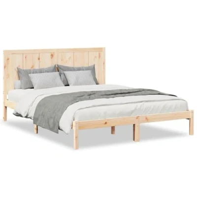 Afbeelding van vidaXL Bedframe extra lang zonder matras massief hout 140x210 cm