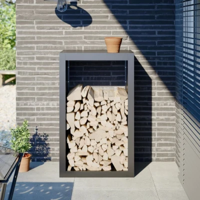 Afbeelding van vidaXL Haardhoutrek 60x40x100 cm staal antracietkleurig