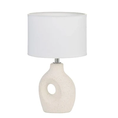 Afbeelding van Pauleen 48319 Pure Crush E14 tafellamp, max. 20 W crème, beige mat, stof, keramiek bedlampje