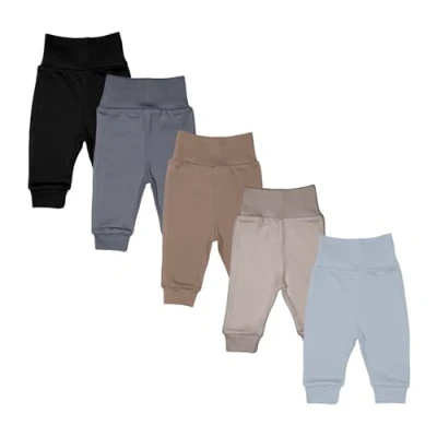 Afbeelding van MEA BABY Uniseks babybroek van 100% katoen, in 5 pack/pofbroek, voor jongens en meisjes, slip on broek, Jongen 4