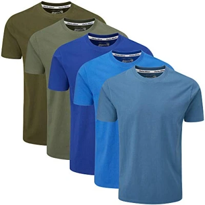 Afbeelding van Charles Wilson Set van 5 effen T shirts met ronde hals, Horizon