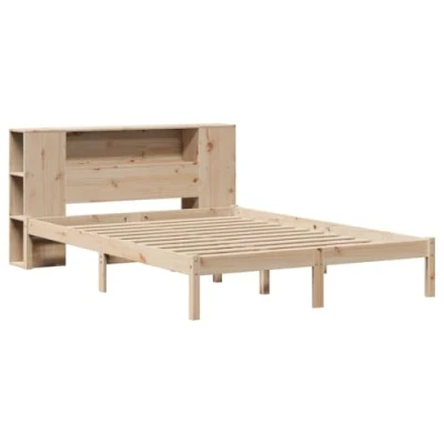 Afbeelding van vidaXL Bed met boekenkast zonder matras massief grenenhout 120x190 cm