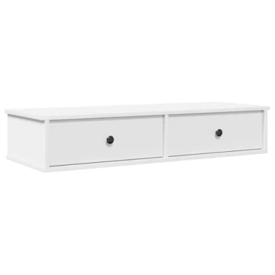 Afbeelding van vidaXL Wandschap met lades 100x37,5x19 cm bewerkt hout wit