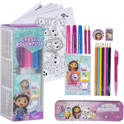 Afbeelding van Schrijfset Gabby&#039;s Dollhouse Roze 24 Onderdelen