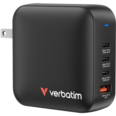 Afbeelding van Verbatim Mini GaN Muurlader 165W 4 Poorten EU/VK/VS Adapter
