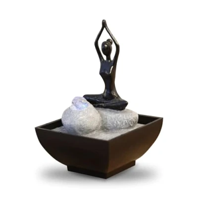 Afbeelding van Zen Light Indoor Fontein Yoga Meditatie Kleurrijk LED Licht en Waterstraal Beweging Interieurdecoratie Ontspannende sfeer Tafelfontein H19cm 2