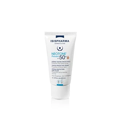Afbeelding van ISISPHARMA NEOTONE Prevent SPF 50+, gekleurde beschermende crème 50+ tegen UV, UVB, blauw licht, 100% minerale zonnefilter, geschikt voor de gevoelige huid en zwangere vrouwen, gemaakt