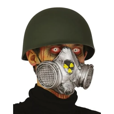 Afbeelding van Fiestas Guirca Verkleedmasker Nuclear Pvc Zilver One size