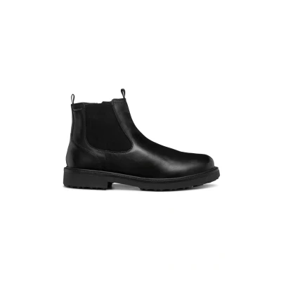 Afbeelding van Geox Korte laarzen, Heren, Maat: 45, Black Leer en textiel