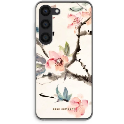 Afbeelding van Case Company® hoesje geschikt voor Samsung Galaxy S23 Japanse bloemen Soft Cover Telefoonhoesje Bescherming aan alle Kanten en Schermrand