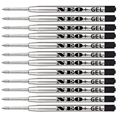 Afbeelding van Gel balpenvullingen, langdurige vullingen, 0,5 mm fijne punt, compatibel met Parker balpennen. G2 stijl navulling gemaakt in Duitsland (12 x zwarte gelinkt)