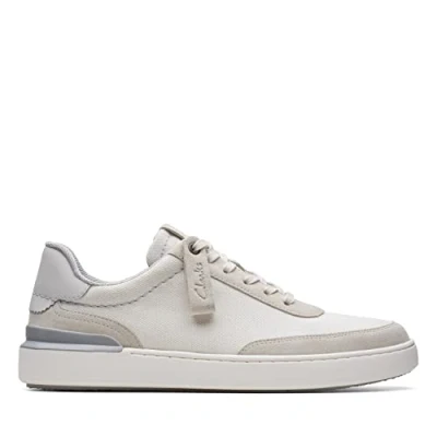 Afbeelding van Clarks Courtlite Tor Sneakers voor heren, Wit canvas.