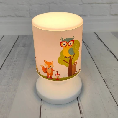 Afbeelding van LED accu tafellamp bosdieren, USB, IP44