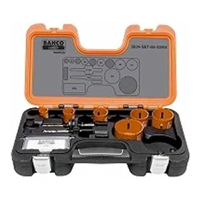 Afbeelding van BAHCO 3834 SET 65 22/64 Sandflex bi metalen gatzagenset voor metaal en houtsoorten 22 mm 64 9 delig