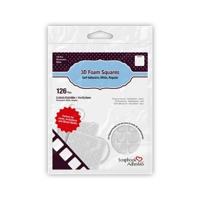 Afbeelding van Scrapbook Adhesives 3D Foam Squares White Regular (126pcs) (01610)