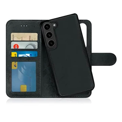 Afbeelding van MyGadget Magnetische flipcase voor Samsung Galaxy S23 FE, 2 in 1, PU leer, met kaartsleuven en afneembare TPU achterkant, zwart