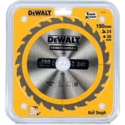Afbeelding van DeWALT Cirkelzaagblad voor Hout Construction Ø 190mm Asgat 30mm 24T DT1944 QZ