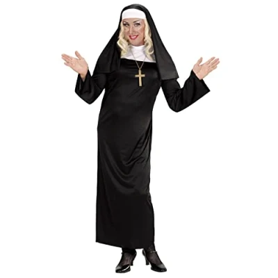 Afbeelding van Widmann Non Kostuum Katholieke Budget Vrouw Zwart / Wit XXXL Carnavalskleding Verkleedkleding
