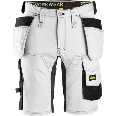 Afbeelding van Allroundwork, Stretch Korte Broek Met Holsterzakken ,Wit Zwart (0904),046