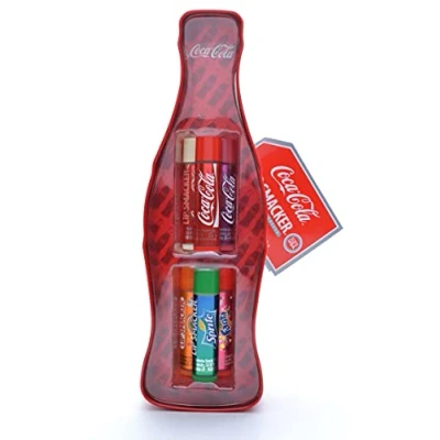 Afbeelding van Lip Smacker Coca Cola Vintage Collection Metalen Doos Set lippenbalsems in verschillende smaken Zoet cadeau een blikje Collectie van 6 Sticks