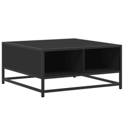 Afbeelding van vidaXL Salontafel 60,5x60,5x30 cm bewerkt hout en metaal zwart