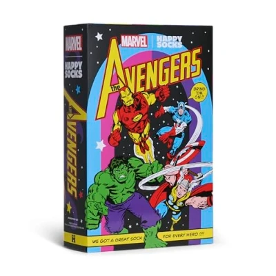 Afbeelding van Happy Socks MARVEL Avengers GIFT SET Unisex 6 PACK Sokken, Maat: 41 46, Black