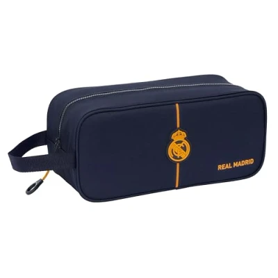 Afbeelding van Safta Real Madrid 2. Team 24/25 middelgrote schoenentas, multifunctioneel, sport, buitenschool, voetbal, comfortabel en veelzijdig, 34 x 14 15 cm, marineblauw, Estándar, casual, Navy Blauw,