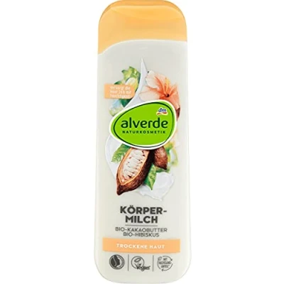 Afbeelding van alverde NATURKOSMETIK Body Milk Biologische Cacaoboter en Hibiscus, 250 ml